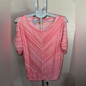 Ruby Rd. Orange Chevron Short Sleeve T-Shirt